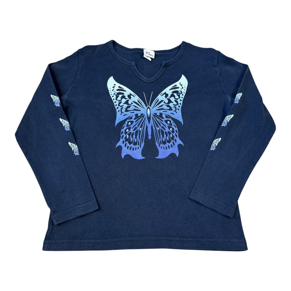 Vintage Girl Identity Butterfly USA Made Long Sleeve Shirt Youth XL FLAW